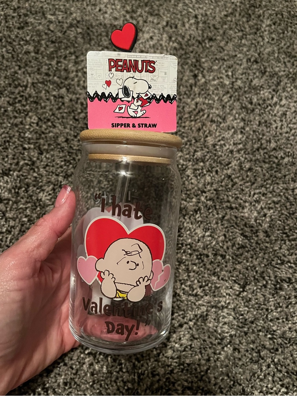 Peanuts sipper and straw